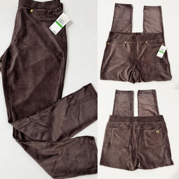Michael Kors Pants - Michael Kors NWT Sz L Chocolate Faux Suede/Corduroy Pull On Pants